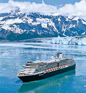Alaska cruise ship in Glacier Bay