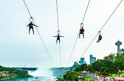 Zipline above Niagara Falls