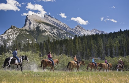 horse-riding in the Rockies